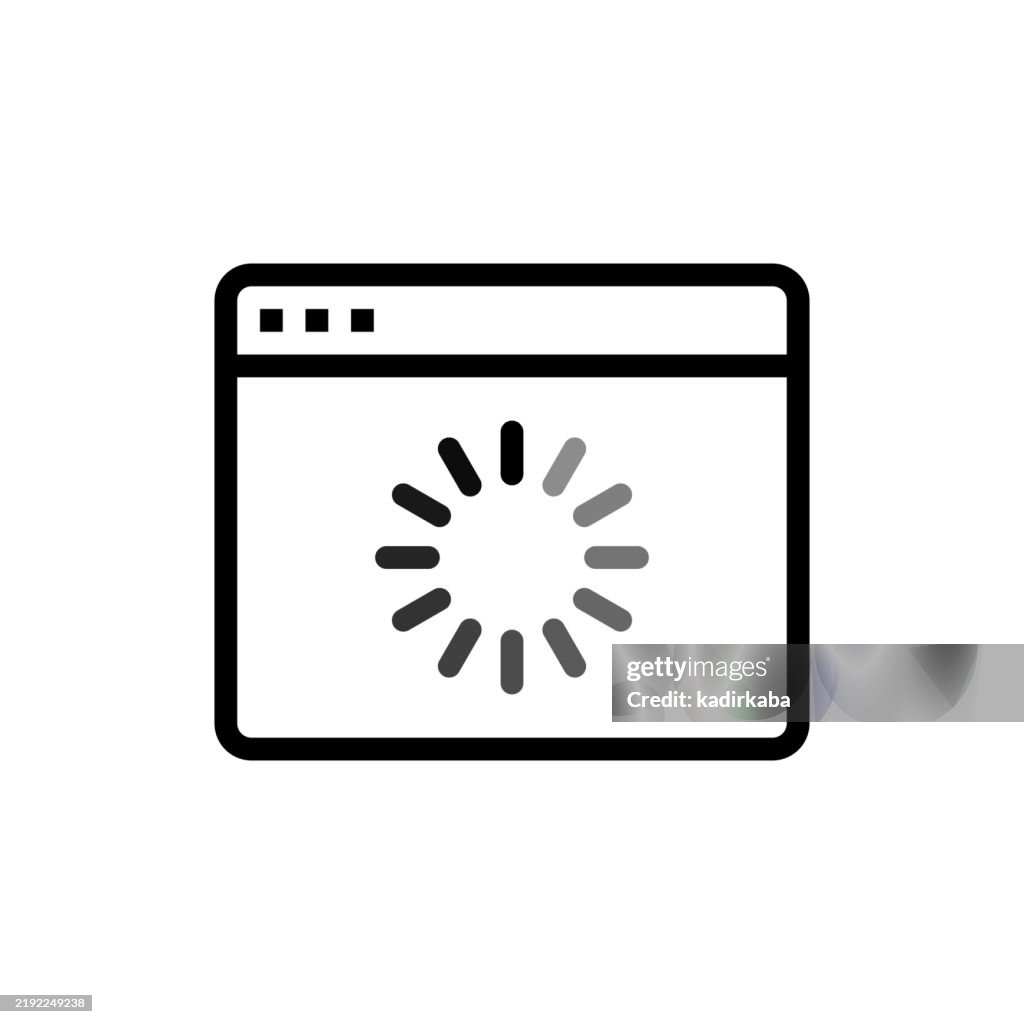 Web page is loading line icon.