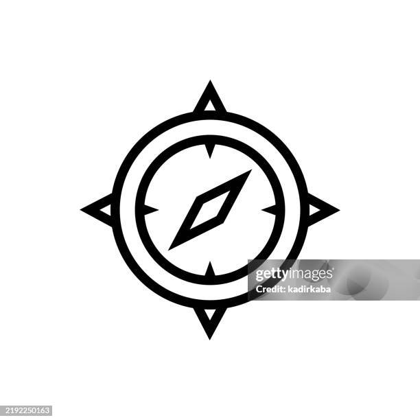 navigation, compass line icon. - nautical chart stock illustrations