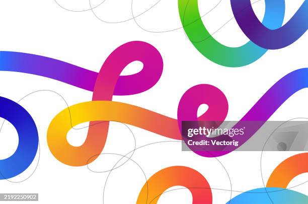 gradient symphony: abstract lines - ribbon background stock illustrations