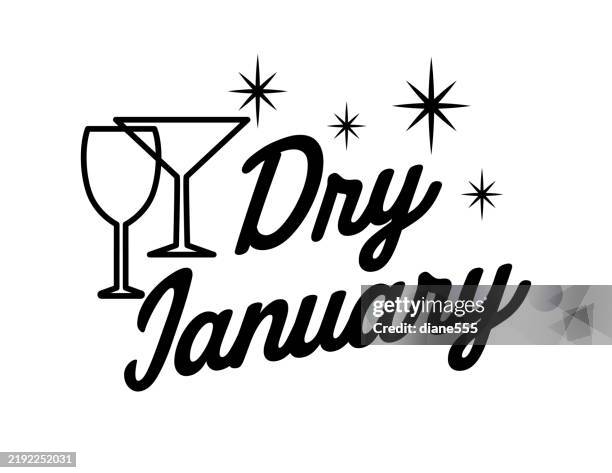 dry january icon on a transparent background - january stock illustrations
