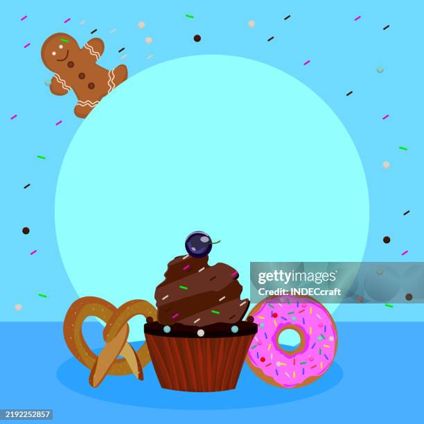 bakery items - cookies and cream cheesecake stock illustrations