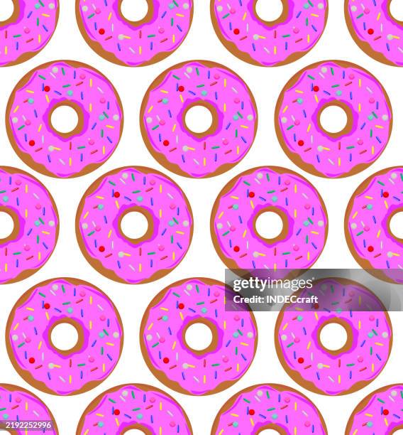 Donut Seamless Pattern High-Res Vector Graphic