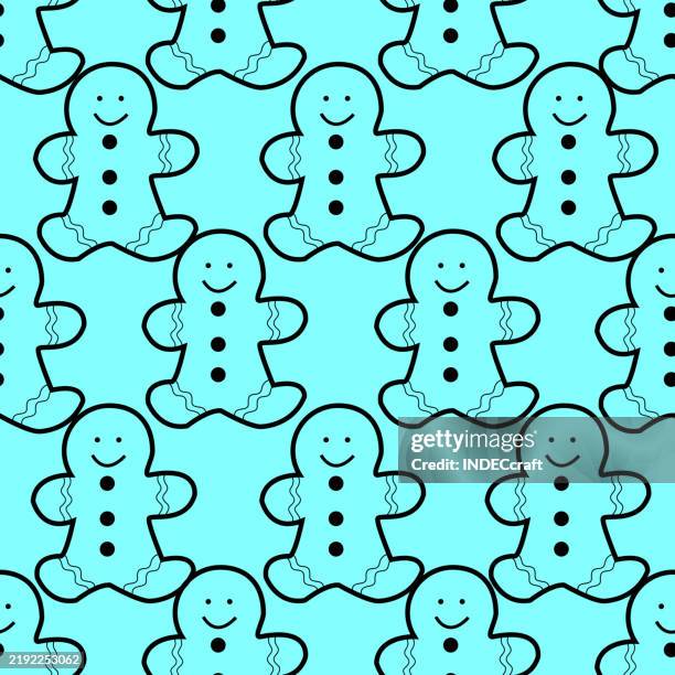 gingerbread man seamless pattern - cookie texture stock illustrations