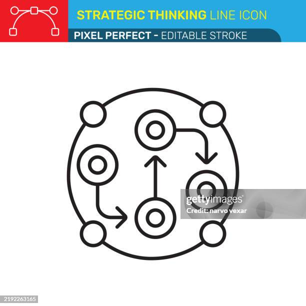 ilustraciones, imágenes clip art, dibujos animados e iconos de stock de icono de línea de pensamiento estratégico - píxel perfecto - trazo editable - ui, iconos vectoriales ux. - compromiso de clientes