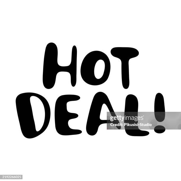 hot deal! hand drawn vector lettering typography. - large purchase stock illustrations