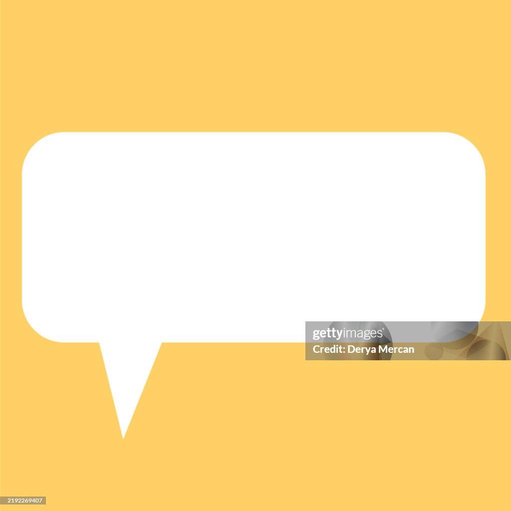 Cute Round Fluffy White Speech Bubble stock illustration
