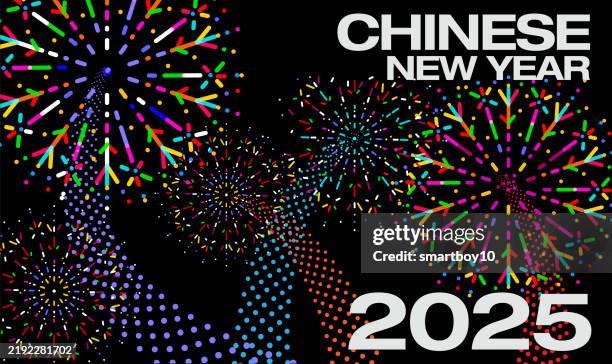 chinese new year 2025 - firework icon stock illustrations
