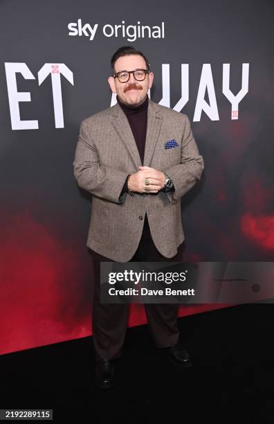 Nick Frost attends the UK Premiere of "Get Away" at the Picturehouse Central on January 7, 2025 in London, England.