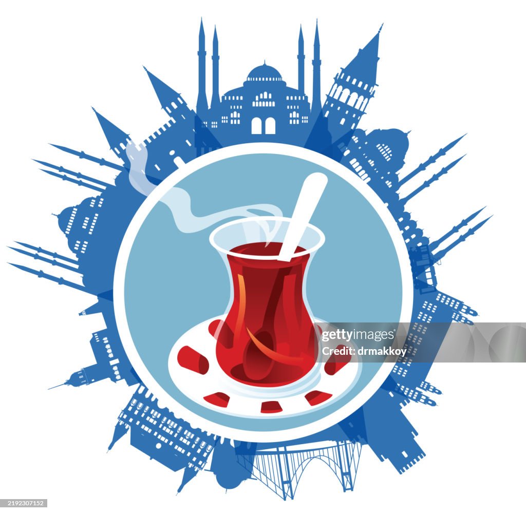 İstanbul Symbols and Turkish tea