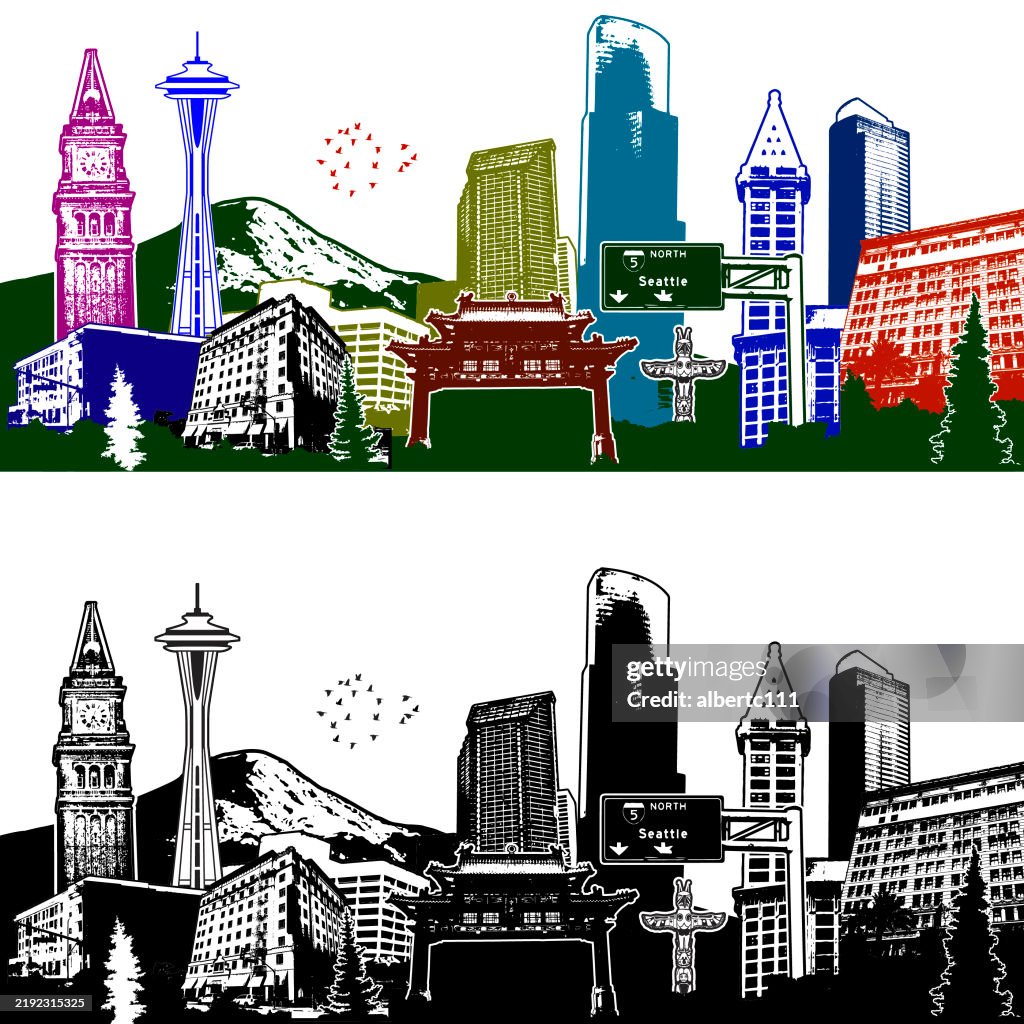Seattle Stylized Cityscape
