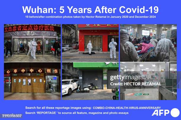 Presents a reportage of 10 before/after combination pictures taken by photographer Hector Retamal of life in the city of Wuhan in China's central...