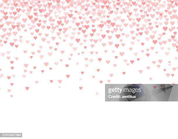 falling red hearts - valentines day stock illustrations