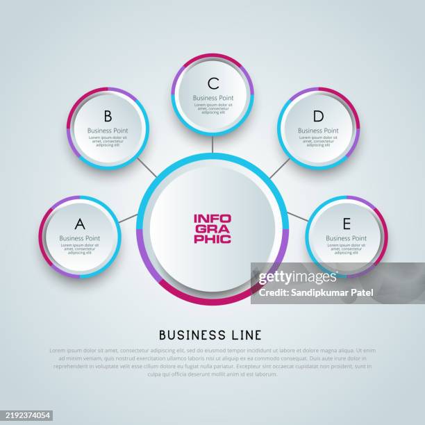 five 5 steps options business infographic modern design template - comparison chart stock illustrations
