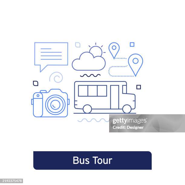 Bus Excursion Visual 68 Tour Bus Line Art High Res Illustrations - Getty Images