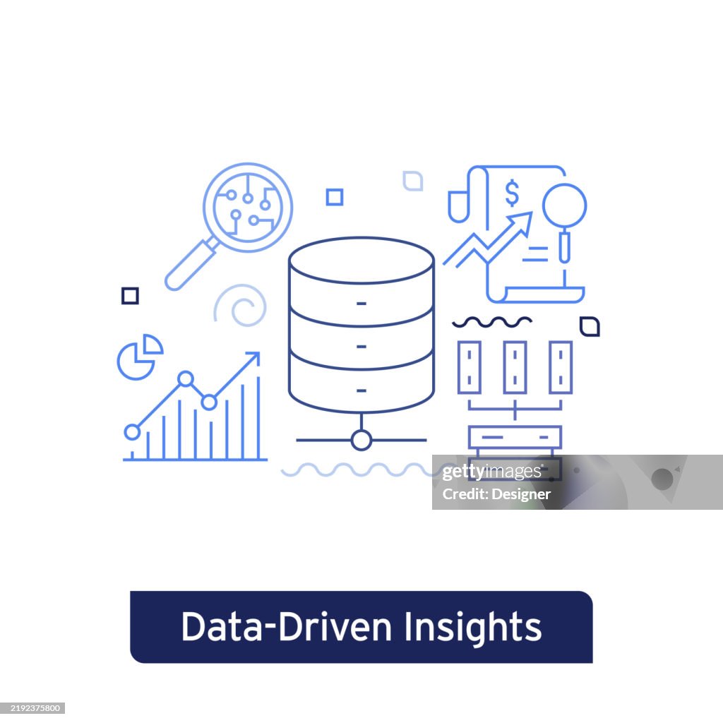 Data Drives Insight Data Driven Insights Concept Vector Illustration Editable Stroke Vector ...