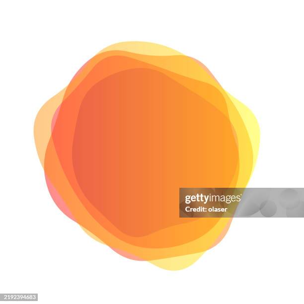 ilustrações de stock, clip art, desenhos animados e ícones de uneven solid overlapping sun-colored multiple blobs, semitransparent - bolha forma
