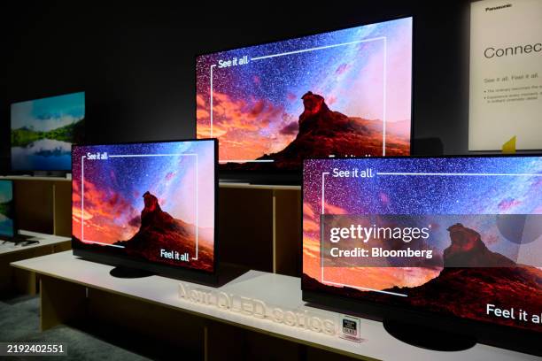 Panasonic OLED series televisions during the 2025 CES event in Las Vegas, Nevada, US, on Wednesday, Jan. 8, 2025. People flock to the gambling...