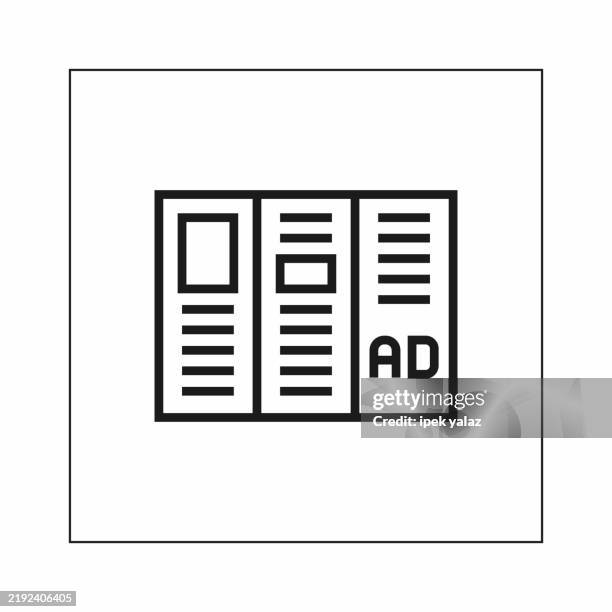 advertising and marketing related line vector icon. editable stroke. - wordpress stock illustrations