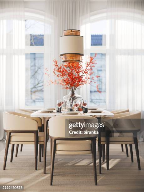 dining room - eetkamer stockfoto's en -beelden