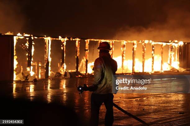 Firefighters continue battling Palisades fire as flames rage across Los Angeles, California, United States on January 09, 2025.
