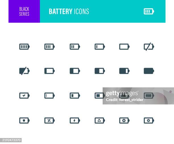 battery controller icons - lithium stock illustrations