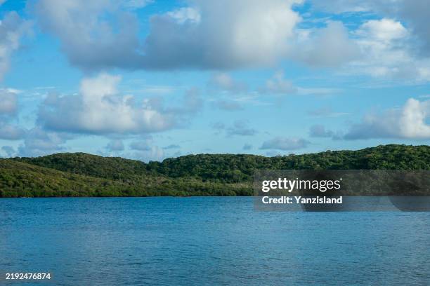 scenery mountain ocean view from thursday island, torres strait island, queensland, australia - peninsula stock pictures, royalty-free photos & images