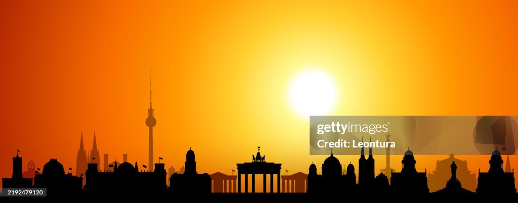 Berlin Skyline Silhouette (All Buildings Are Complete and Moveable)