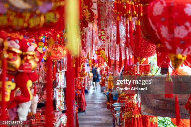 decorations for the chinese new year - year of the snake 2025 - jakarta photos et images de collection