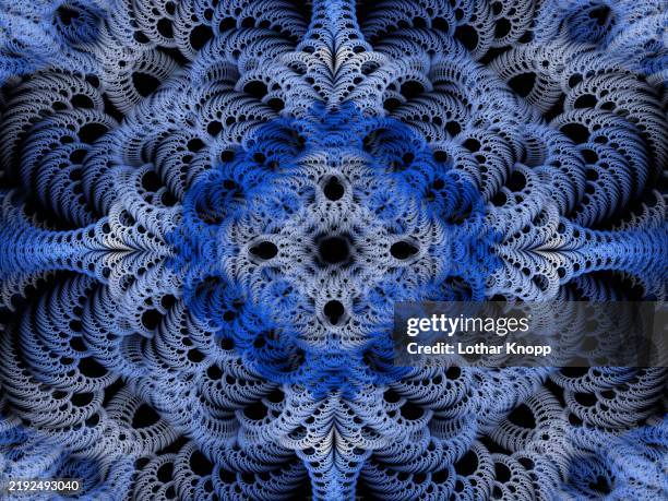 digitally created 3-dimensional sponge-like structures based on fractal mathematics - fractale photos et images de collection