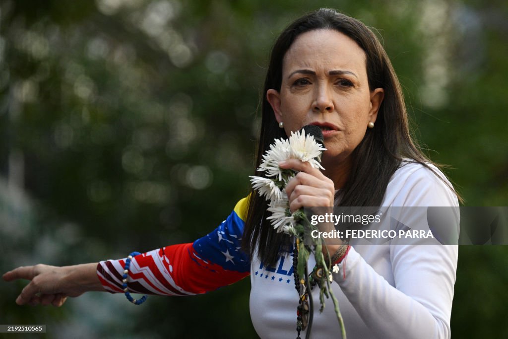 TOPSHOT-VENEZUELA-OPPOSITION-PROTEST-MACHADO