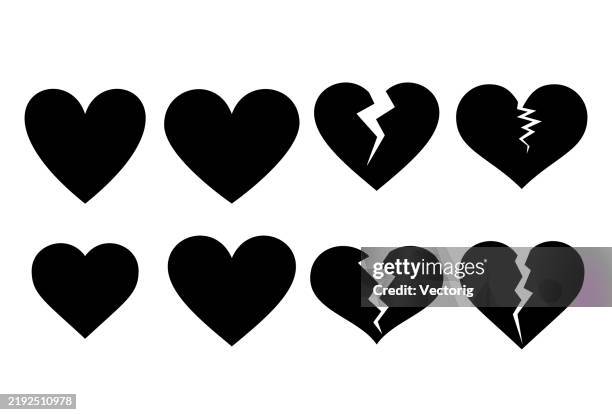 heart illustrations - broken heart stock illustrations