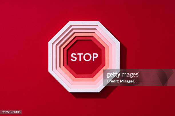 red stop sign, paper craft - stop sign stock pictures, royalty-free photos & images