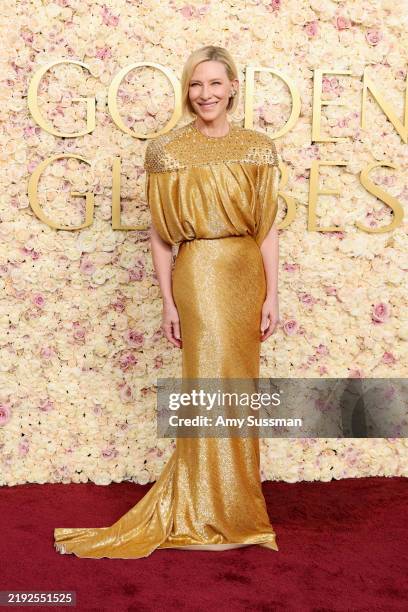 Cate Blanchett attends the 82nd Annual Golden Globe Awards at The Beverly Hilton on January 05, 2025 in Beverly Hills, California.