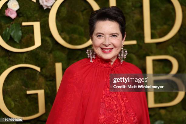 Isabella Rossellini attends the 82nd Annual Golden Globe Awards at The Beverly Hilton on January 05, 2025 in Beverly Hills, California.