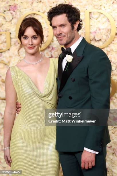Leighton Meester and Adam Brody attend the 82nd Annual Golden Globe Awards at The Beverly Hilton on January 05, 2025 in Beverly Hills, California.
