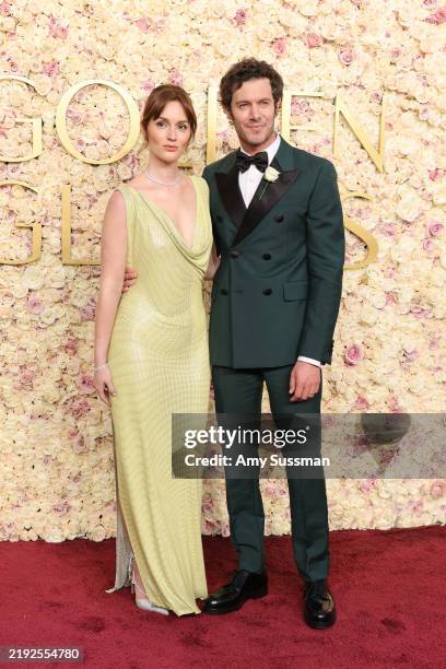 Leighton Meester and Adam Brody attend the 82nd Annual Golden Globe Awards at The Beverly Hilton on January 05, 2025 in Beverly Hills, California.