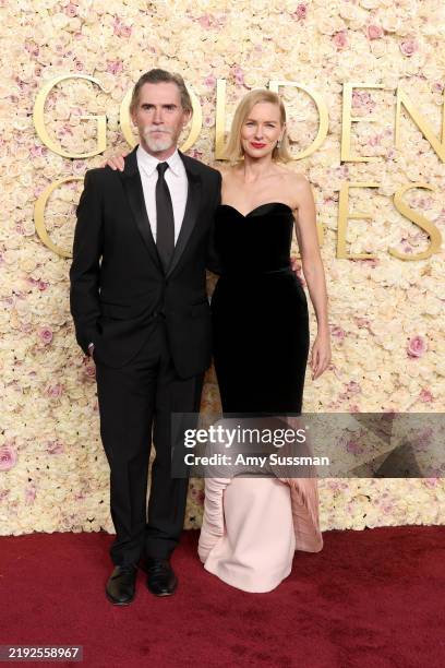 Billy Crudup and Naomi Watts attend the 82nd Annual Golden Globe Awards at The Beverly Hilton on January 05, 2025 in Beverly Hills, California.