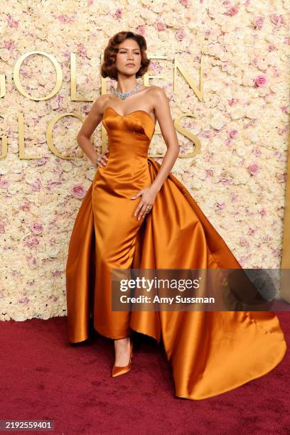 Zendaya attends the 82nd Annual Golden Globe Awards at The Beverly Hilton on January 05, 2025 in Beverly Hills, California.