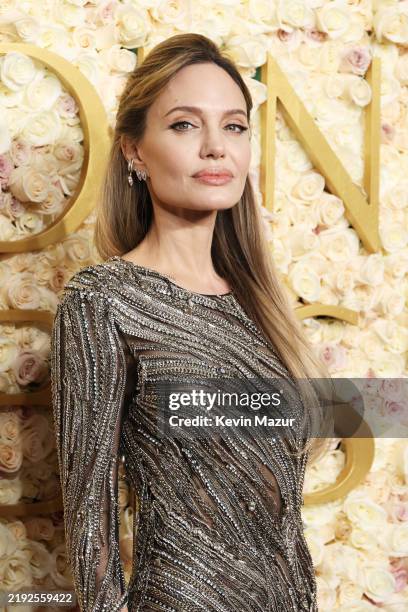 Angelina Jolie attends the 82nd Annual Golden Globe Awards at The Beverly Hilton on January 05, 2025 in Beverly Hills, California.