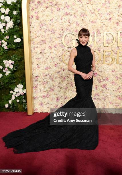 Michelle Yeoh attends the 82nd Annual Golden Globe Awards at The Beverly Hilton on January 05, 2025 in Beverly Hills, California.