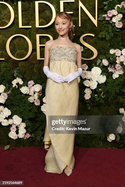 Ariana Grande attends the 82nd Annual Golden Globe Awards at The Beverly Hilton on January 05, 2025 in Beverly Hills, California.