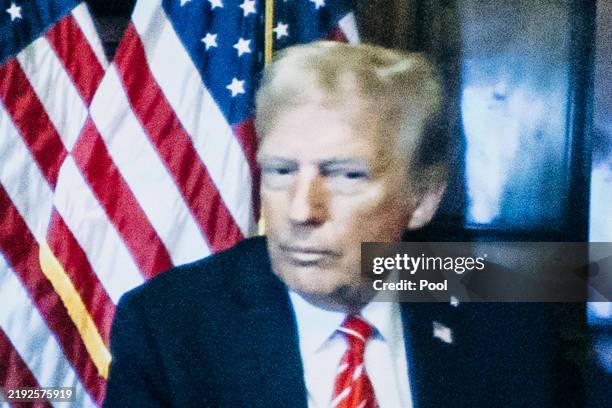President-elect Donald Trump appears remotely for a sentencing hearing in front of New York State Judge Juan Merchan at Manhattan Criminal Court on...