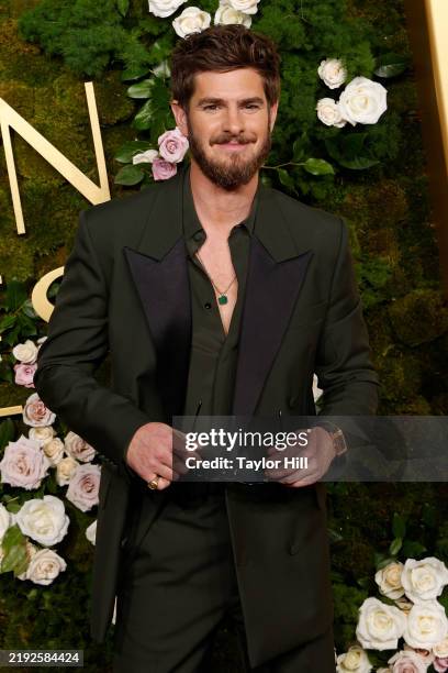 Andrew Garfield attends the 2025 Golden Globe Awards at The Beverly Hilton on January 05, 2025 in Beverly Hills, California.