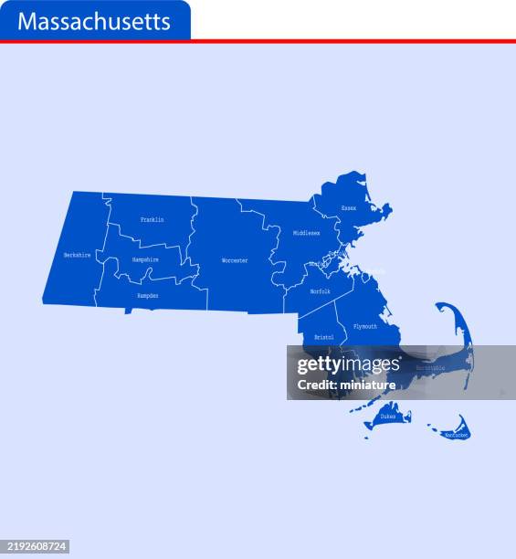 massachusetts map - massachusetts map vector stock illustrations