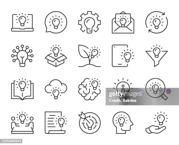 idea - light line icons - curiosity stock illustrations
