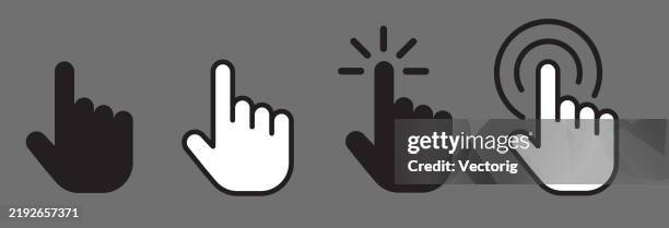 hand pointer icon - pointer finger stock illustrations