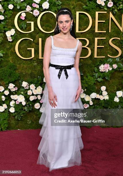 Margaret Qualley attends the 82nd Annual Golden Globe Awards at The Beverly Hilton on January 05, 2025 in Beverly Hills, California.