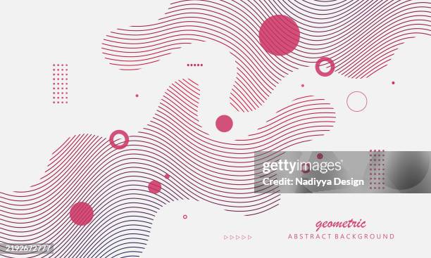modern abstract wavy background composition with geometric shapes. - wave pattern background stock illustrations