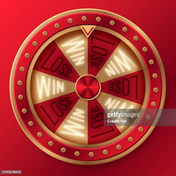 stockillustraties, clipart, cartoons en iconen met prize wheel gambling game of chance spinner - casino table games