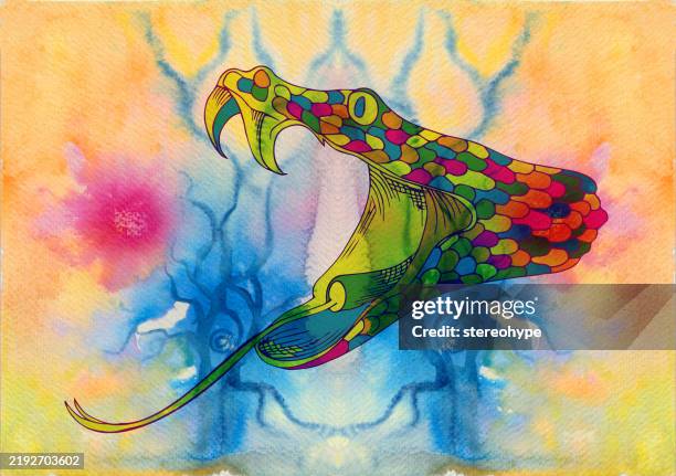 cobra dawn - snake pattern stock illustrations